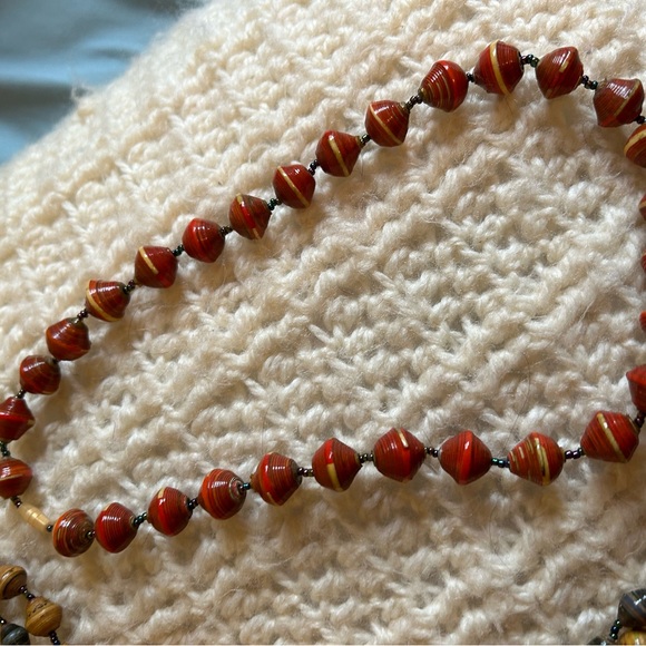 3 Strand Beaded Necklace—Fall Colors 🍁 - Picture 3 of 5